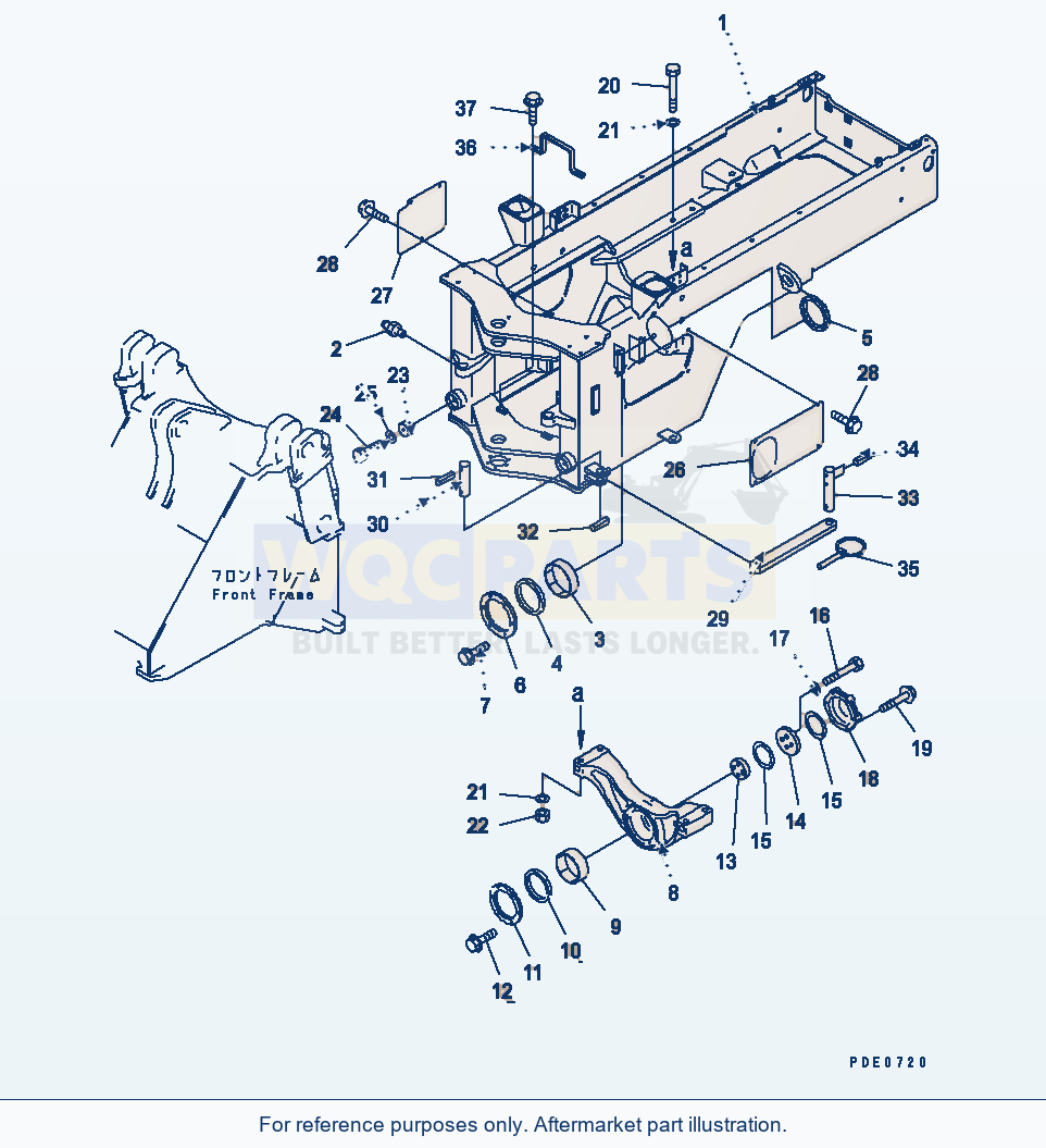 Komatsu WA320-3 Rear Frame (With Auto Grease System)(#50001-) parts diagram