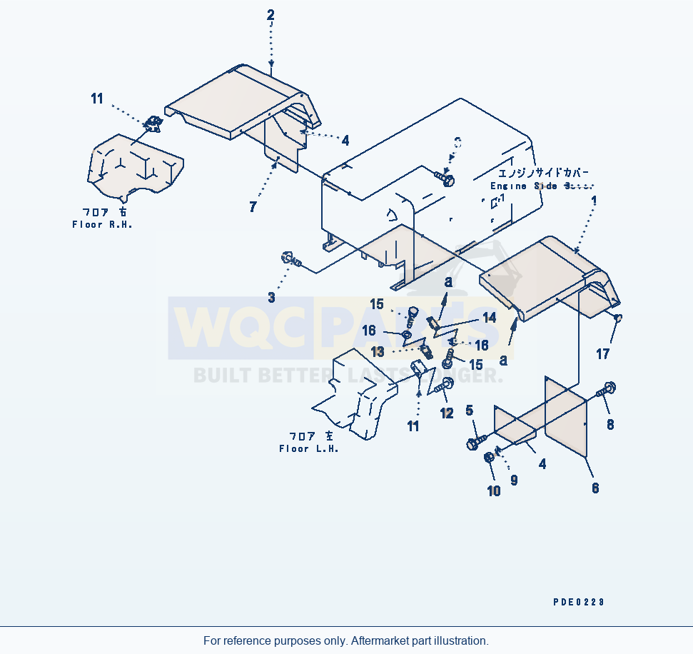 Komatsu WA320-3 Rear Full Fender(#50001-) parts diagram