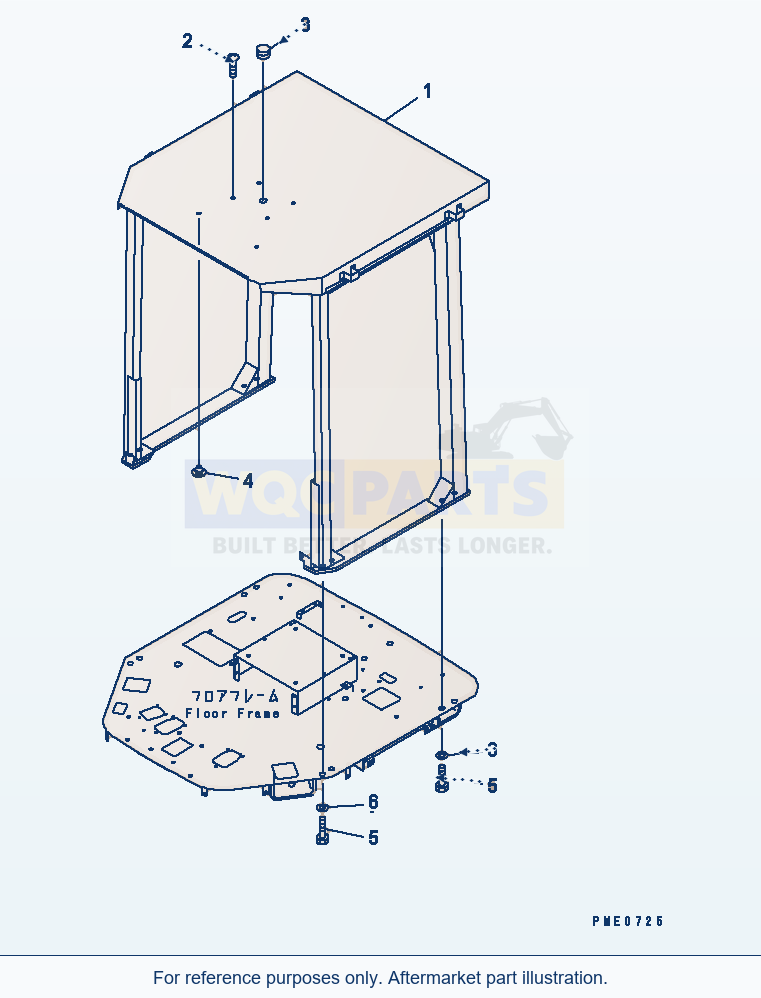Komatsu WA320-3 Rops Canopy(#50001-) parts diagram