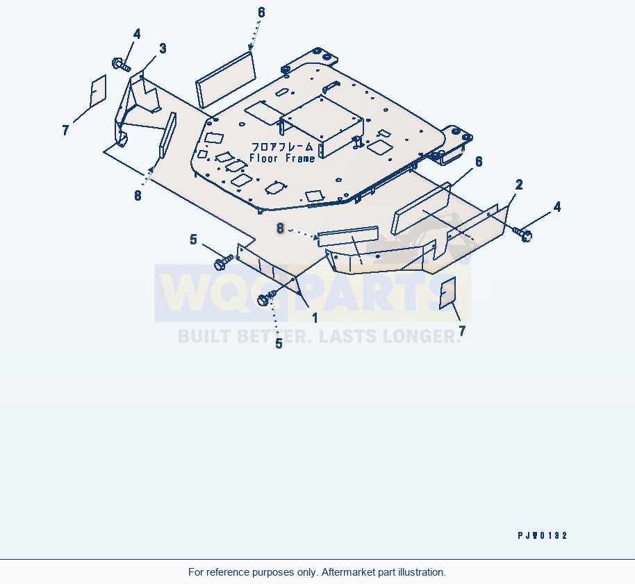 Komatsu WA320-3 Cover (For Floor Frame)(#54001-) parts diagram