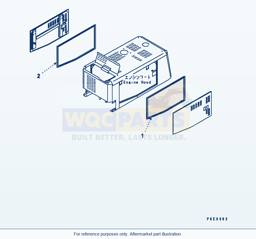 Komatsu WA320-3 Hood (Door Seal) parts diagram