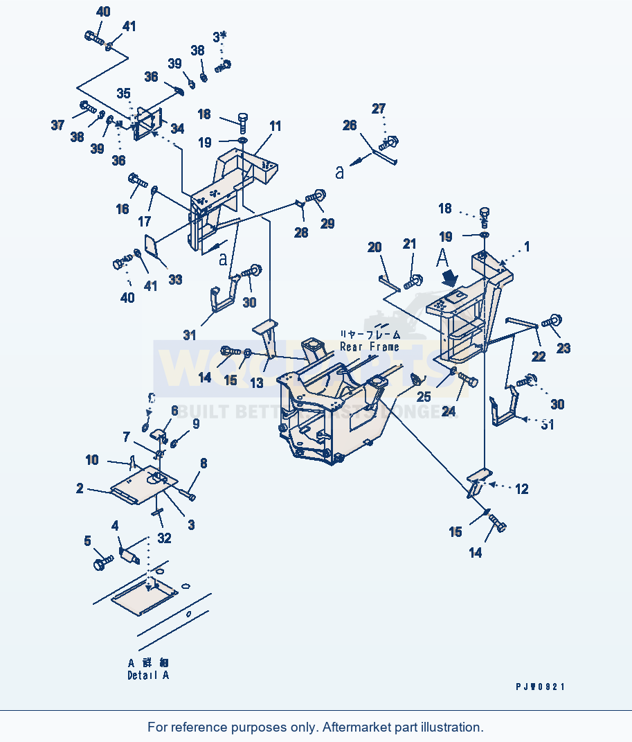 Komatsu WA320-3 Ladder (With Auto Grease)(#54001-) parts diagram