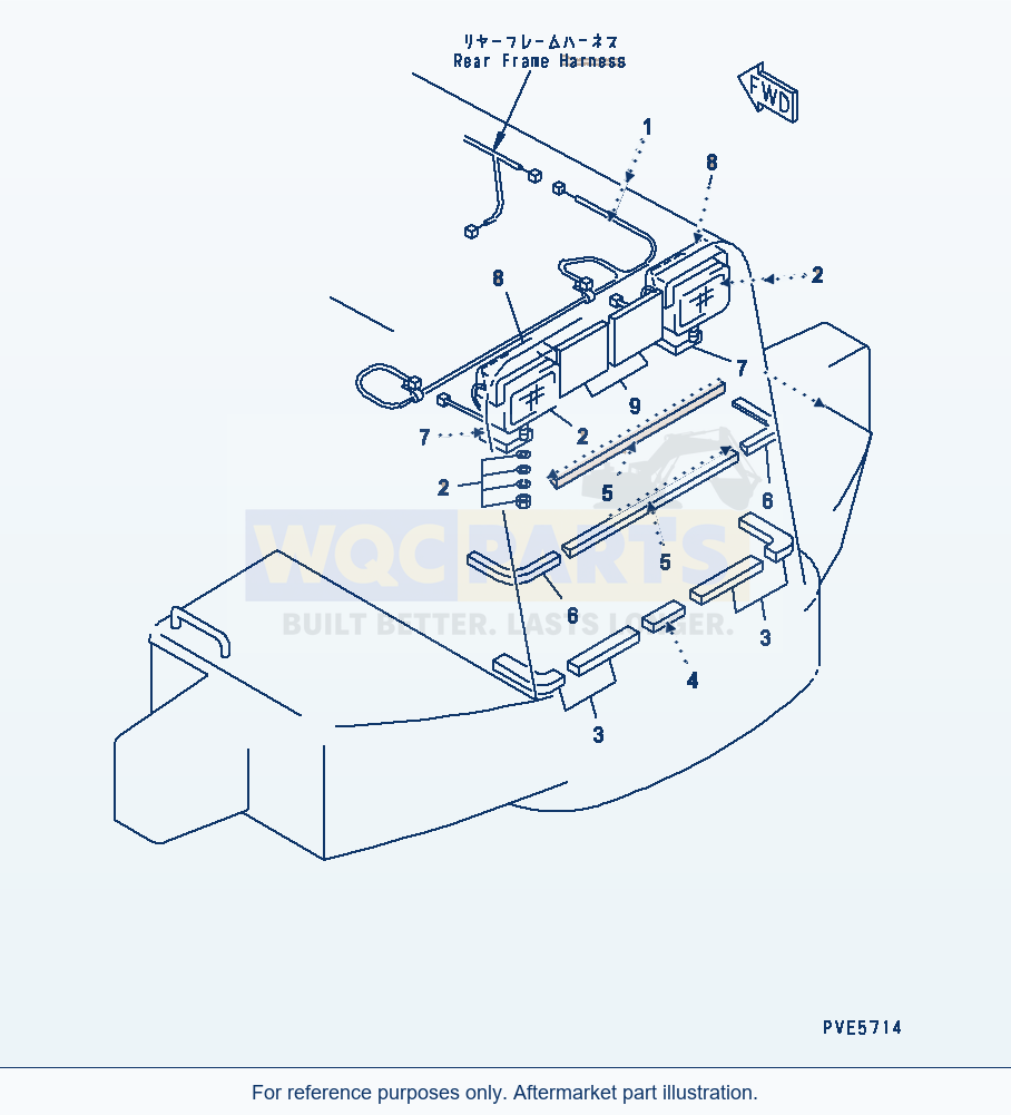 Komatsu WA320-3 Radiator Guard (Rear Work Lamp And Sheet) parts diagram