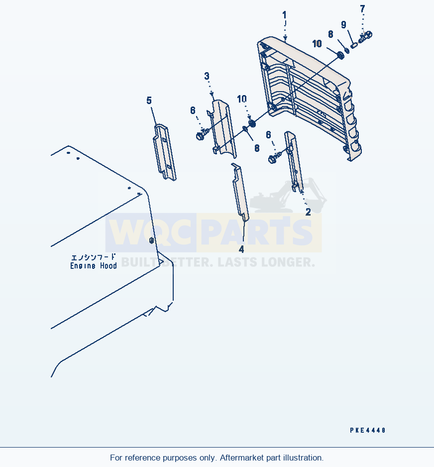 Komatsu WA320-3 Radiator Guard Serial 53001-UP parts diagram