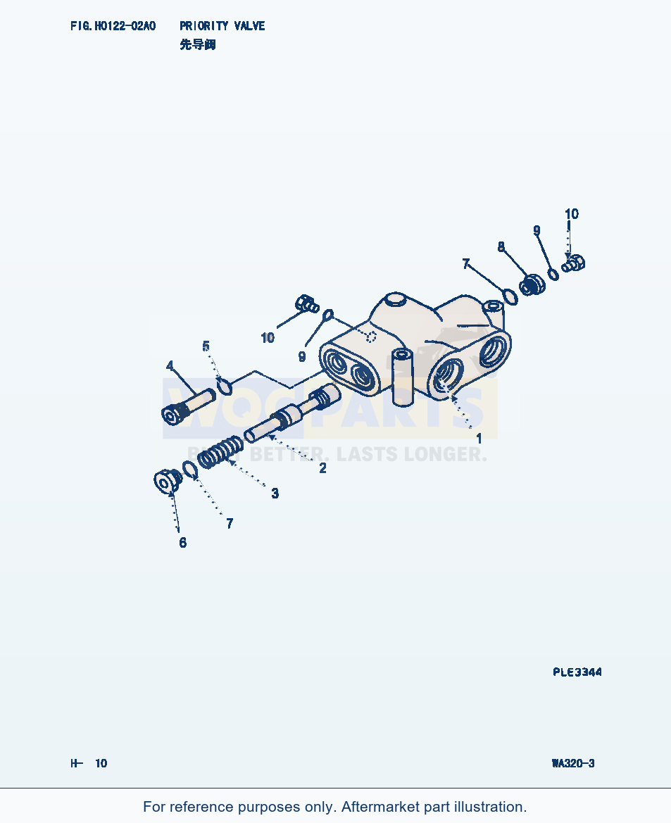 Komatsu WA320-3 Priority Valve (|000146) parts diagram