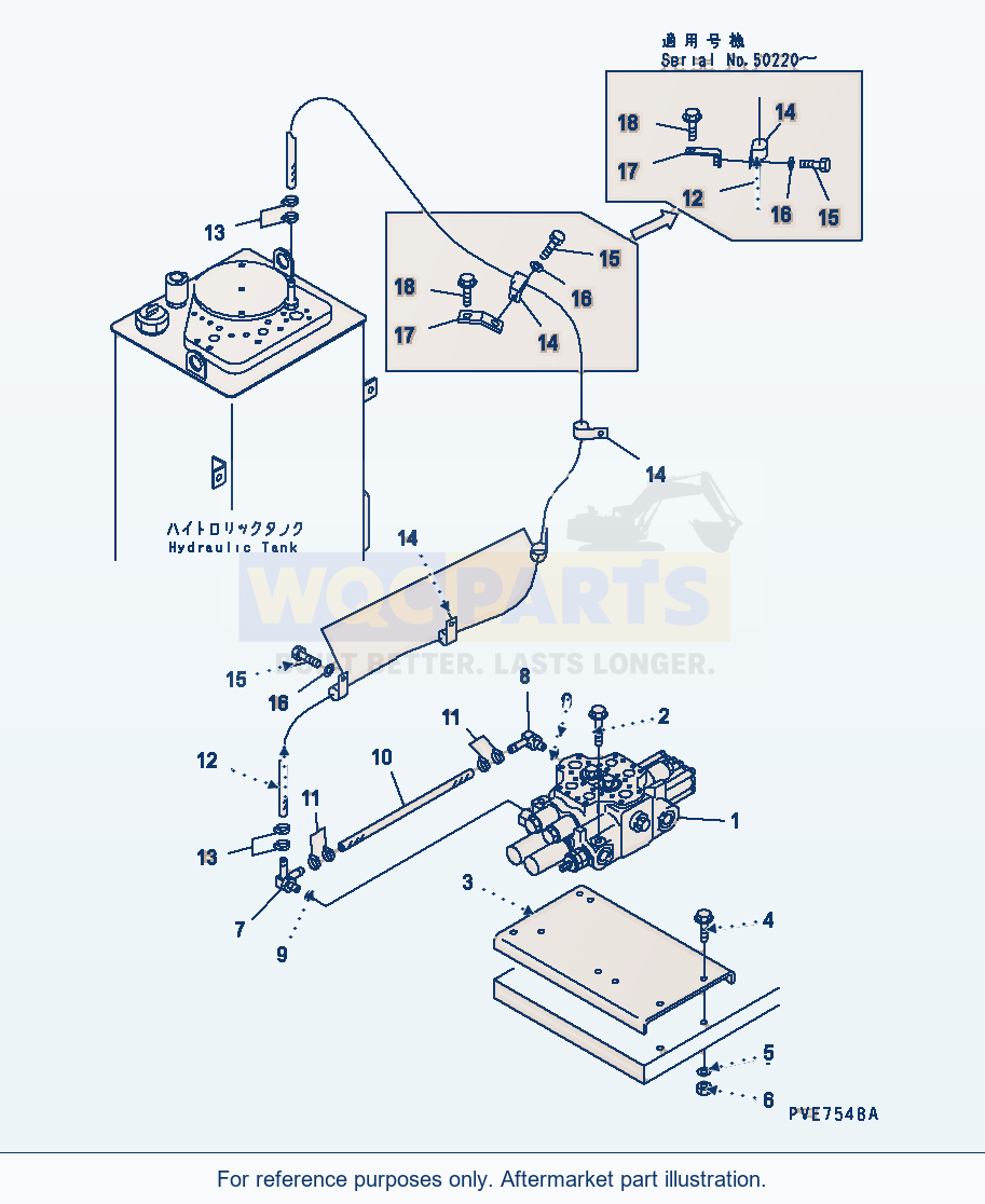 Komatsu WA320-3 Hydraulic Main Valve parts diagram