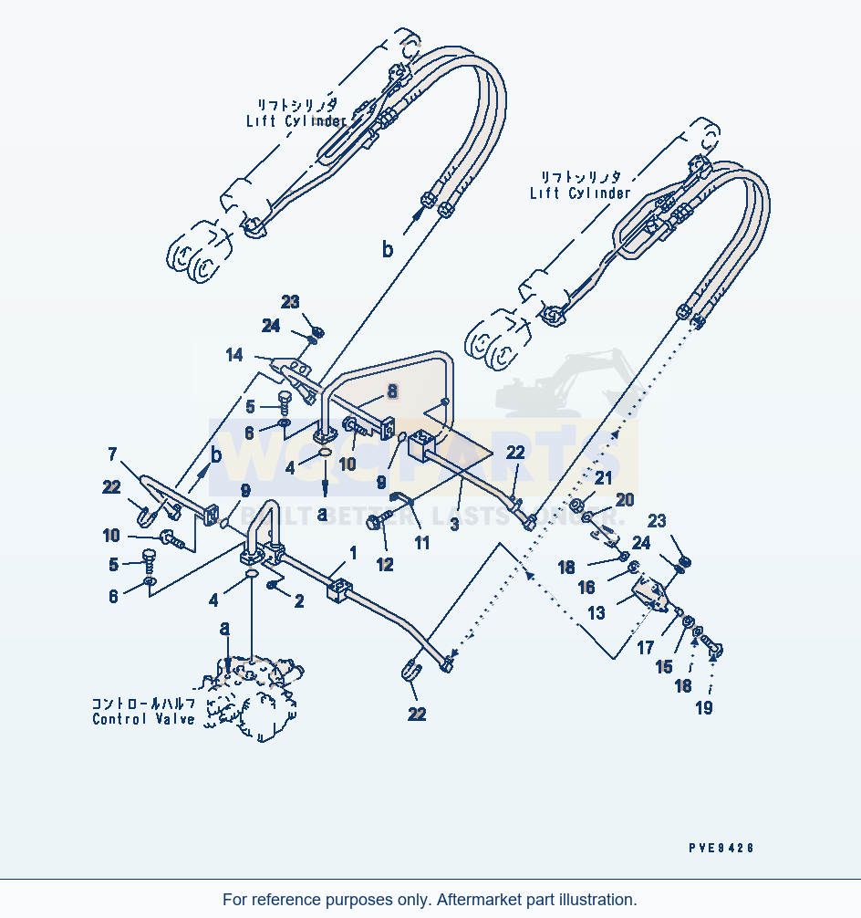Komatsu WA320-3 Hydraulic Piping (Lift Cylinder Line)(#54001-) parts diagram