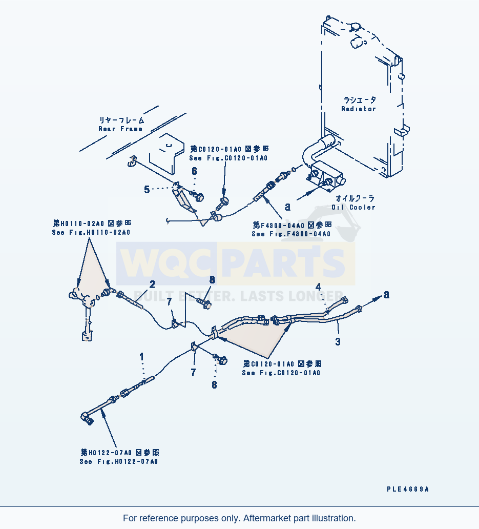 Komatsu WA320-3 Hydraulic Piping (Steering Oil Cooler Line) parts diagram