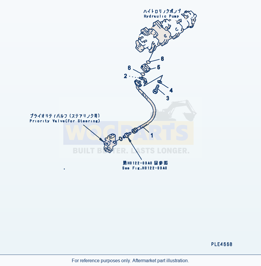 Komatsu WA320-3 Hydraulic Piping (Steering Pump Line) parts diagram