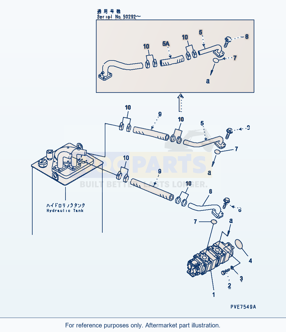 Komatsu WA320-3 Hydraulic Pump parts diagram