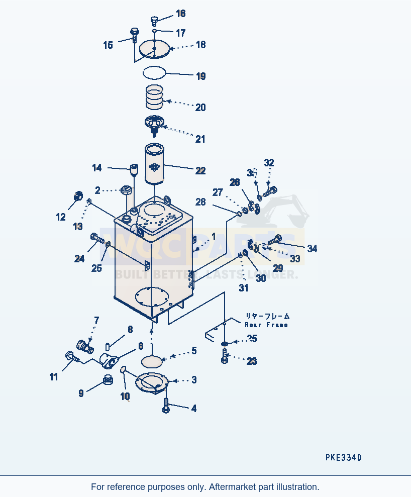 Komatsu WA320-3 Hydraulic Tank Serial 53001-UP parts diagram