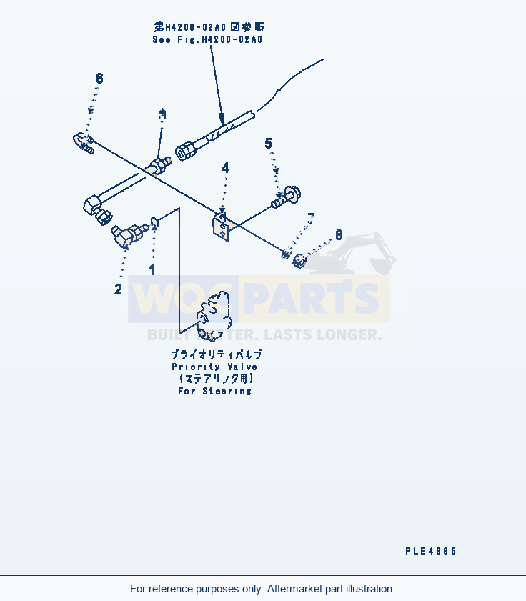 Komatsu WA320-3 Steering Valve (Oil Cooler Line) parts diagram