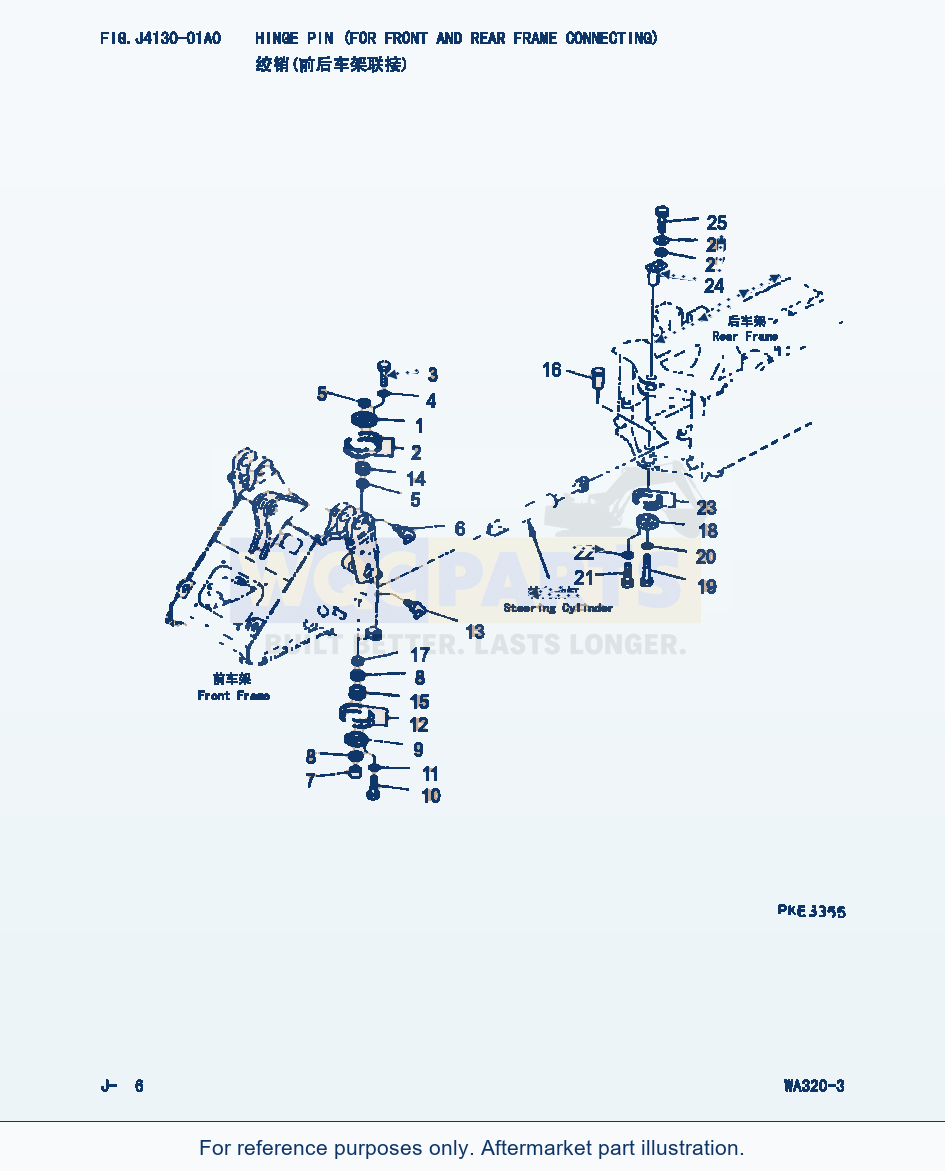 Komatsu WA320-3 Hinge Pin(Frame Connecting) (|000158) parts diagram