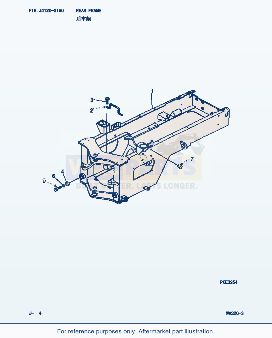 Komatsu WA320-3 Rear Frame (|000157) parts diagram