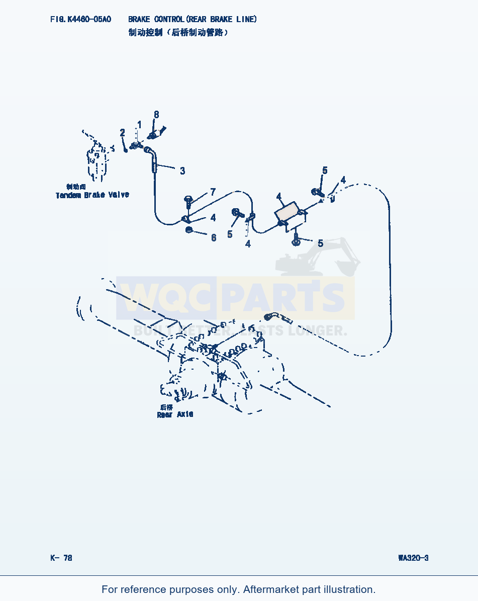 Komatsu WA320-3 Brake Control(Rear Brake Line) (|000219) parts diagram