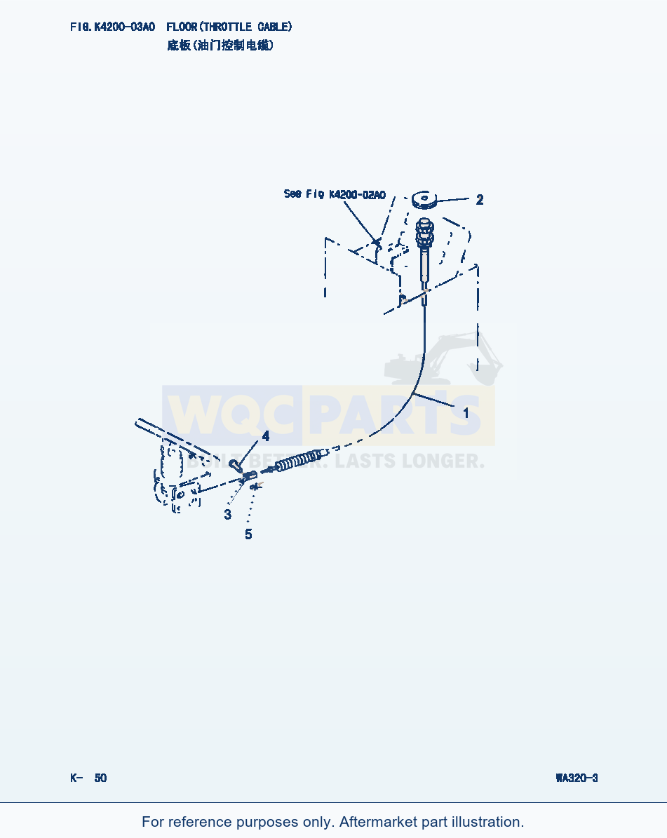 Komatsu WA320-3 Floor(Throttle Cable) (|000204) parts diagram