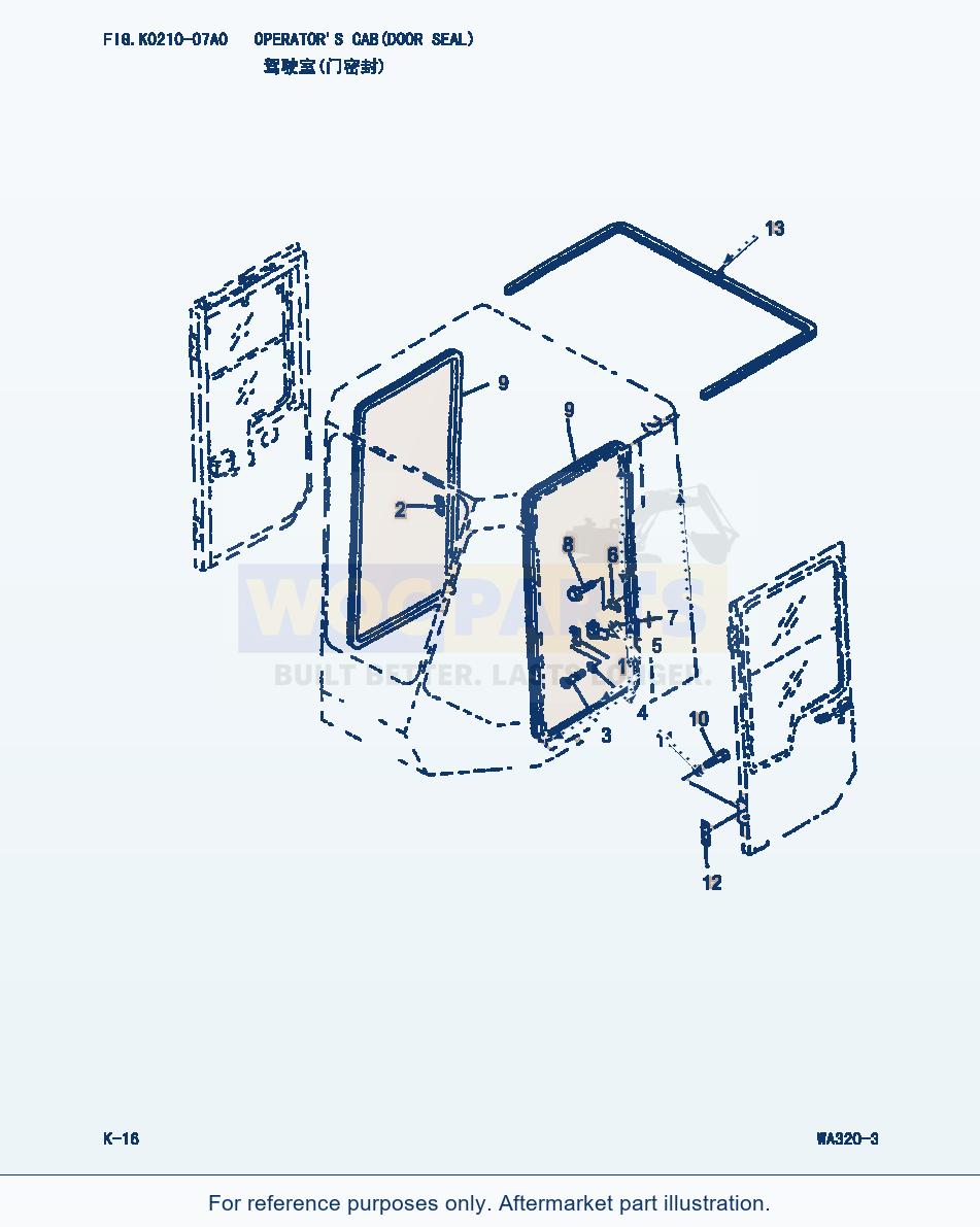 Komatsu WA320-3 Operator'S Cab(Door Seal) (|000180) parts diagram
