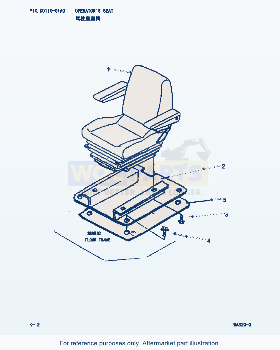 Komatsu WA320-3 Operator'S Seat (|000165) parts diagram