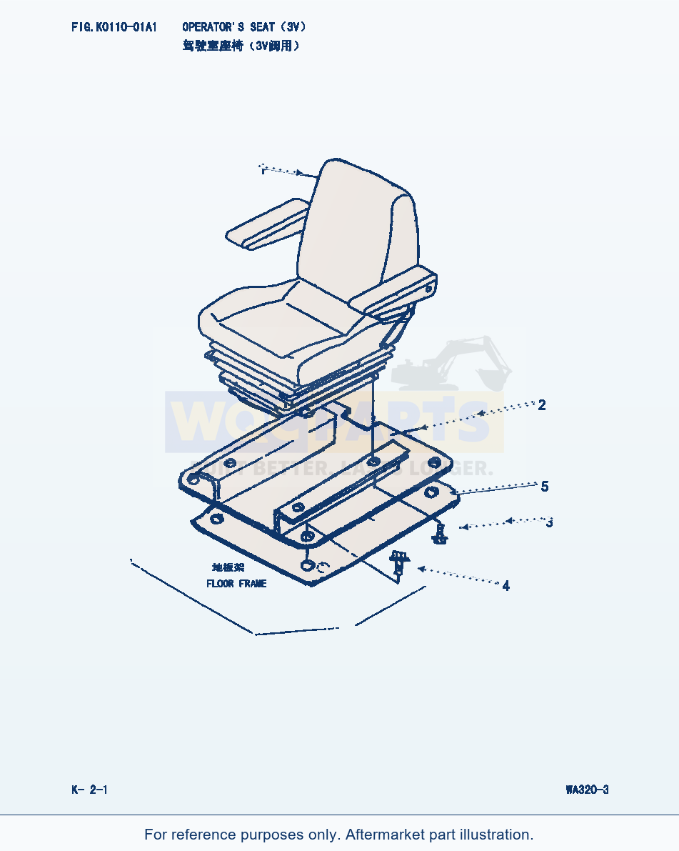 Komatsu WA320-3 Operator'S Seat(3V) (|000166) parts diagram