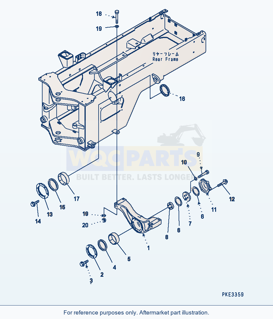Komatsu WA320-3 Rear Axle Support Serial 50001-UP (FOR CHINA) parts diagram