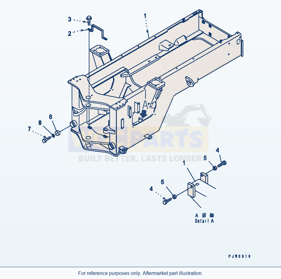 Komatsu WA320-3 Rear Frame (With Auto Grease) parts diagram