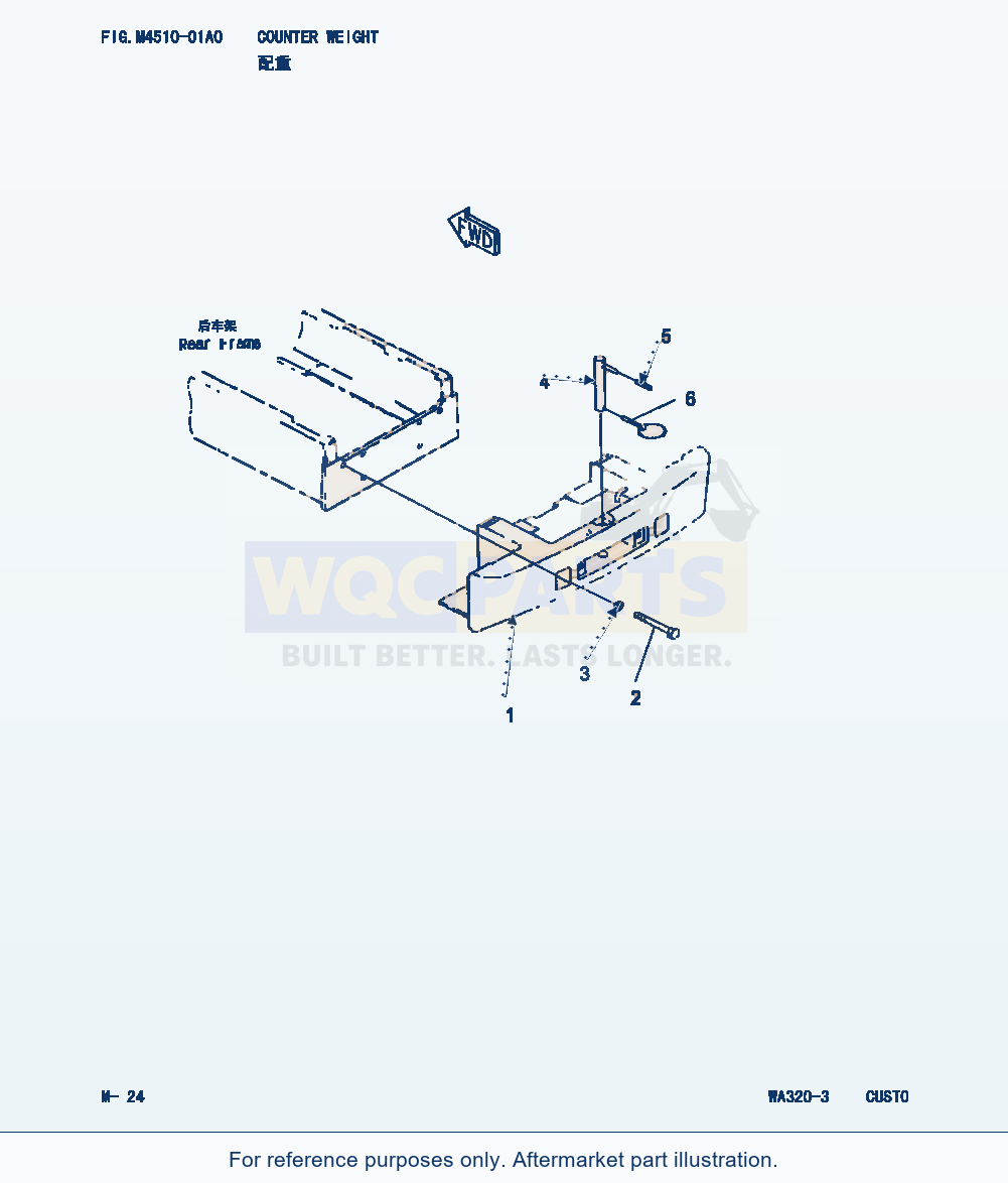 Komatsu WA320-3 Counter Weight(-30Cent. Spec.) (|000247) parts diagram