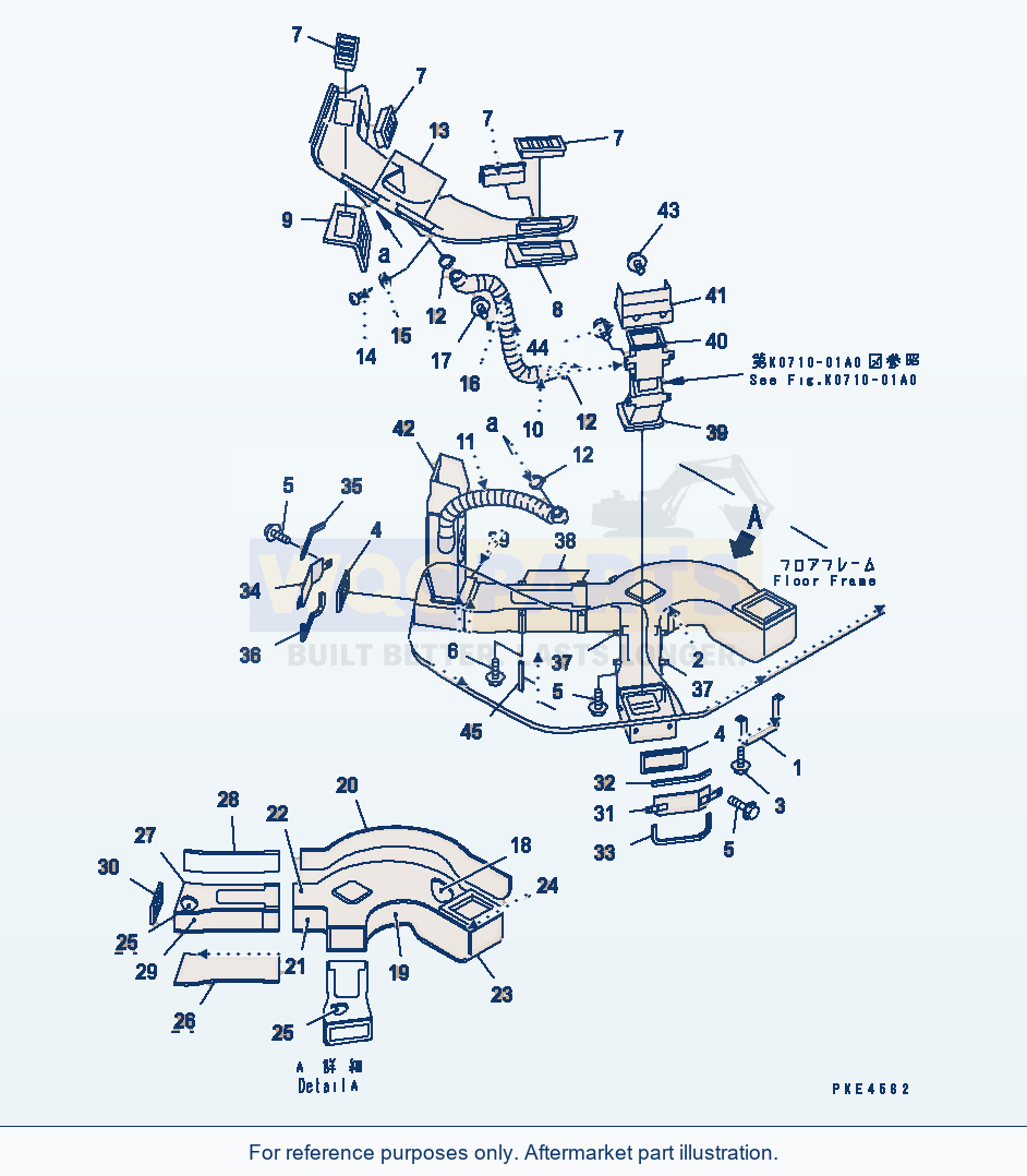 Komatsu WA320-3 Air Conditioner And Duct Serial 53001-UP parts diagram