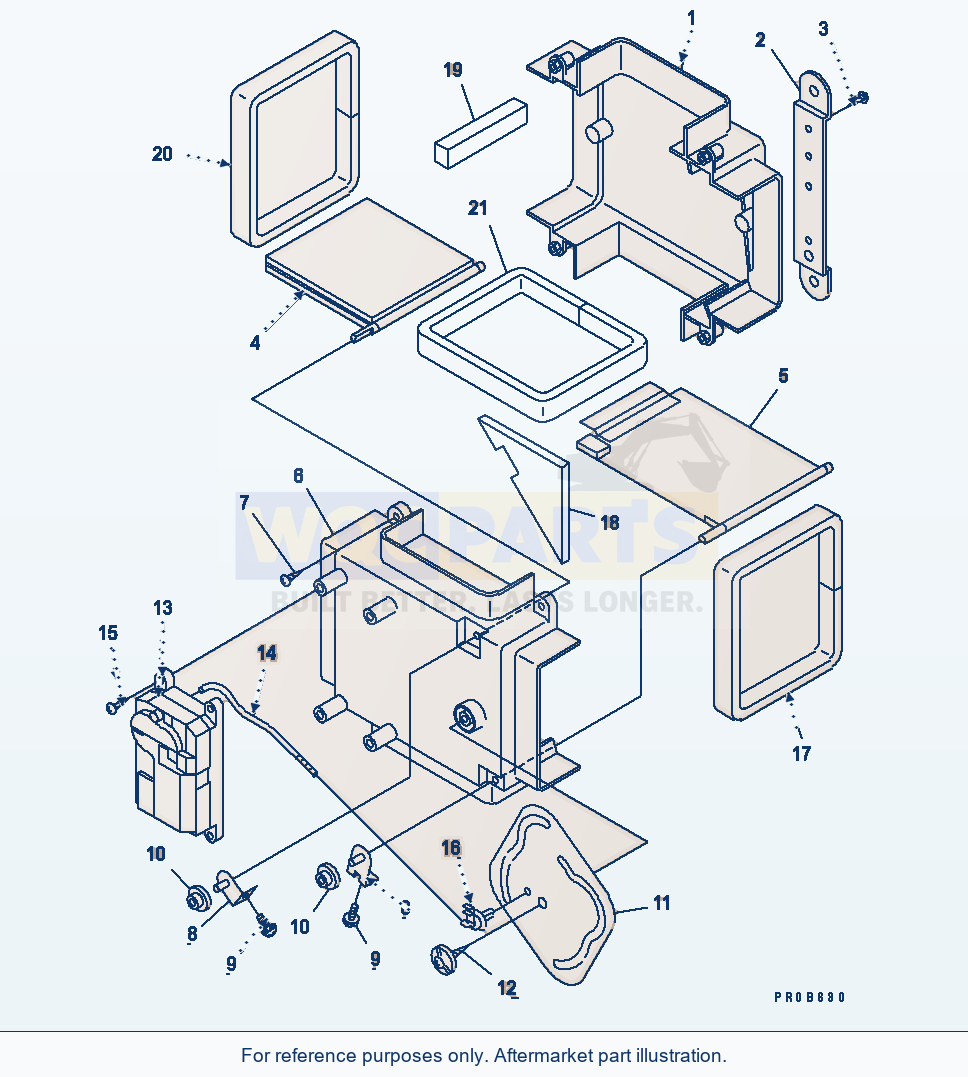 Komatsu WA320-3 Air Conditioner Or Heater (Air Duct) parts diagram