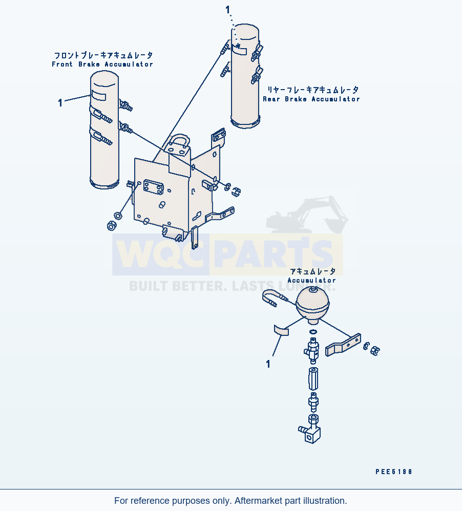 Komatsu WA320-3 Brake Control (Accumulator Caution Plate) parts diagram