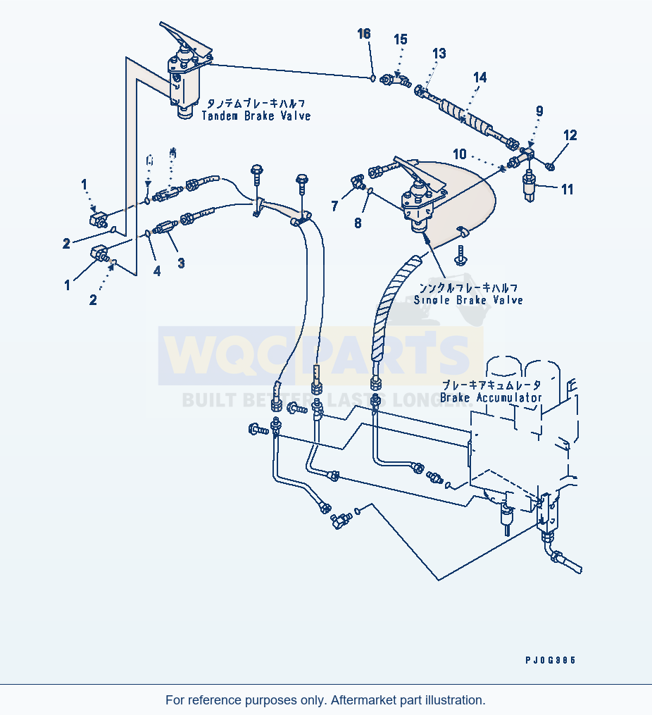 Komatsu WA320-3 Brake Control (Brake Valve)(#54147-) parts diagram