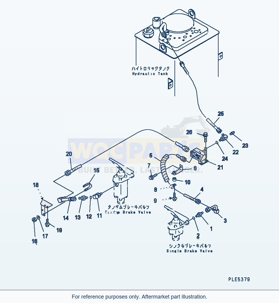 Komatsu WA320-3 Brake Control (Brake Valve To Hydraulic Tank) parts diagram