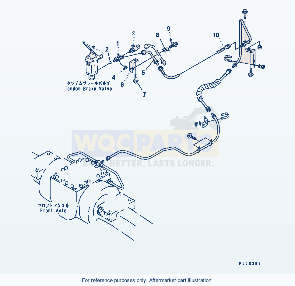 Komatsu WA320-3 Brake Control (Front Brake Line)(#54147-) parts diagram
