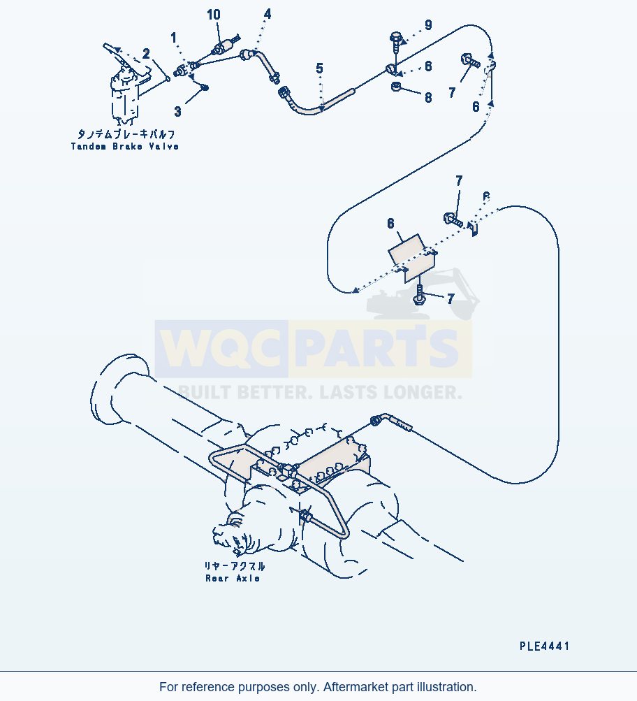 Komatsu WA320-3 Brake Control (Rear Brake Line) Serial 53001-UP parts diagram
