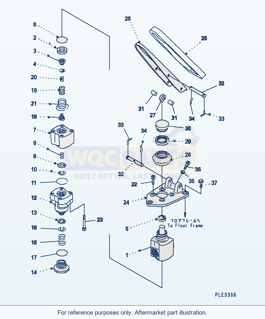Komatsu WA320-3 Brake Control (Tandam Brake Valve) parts diagram
