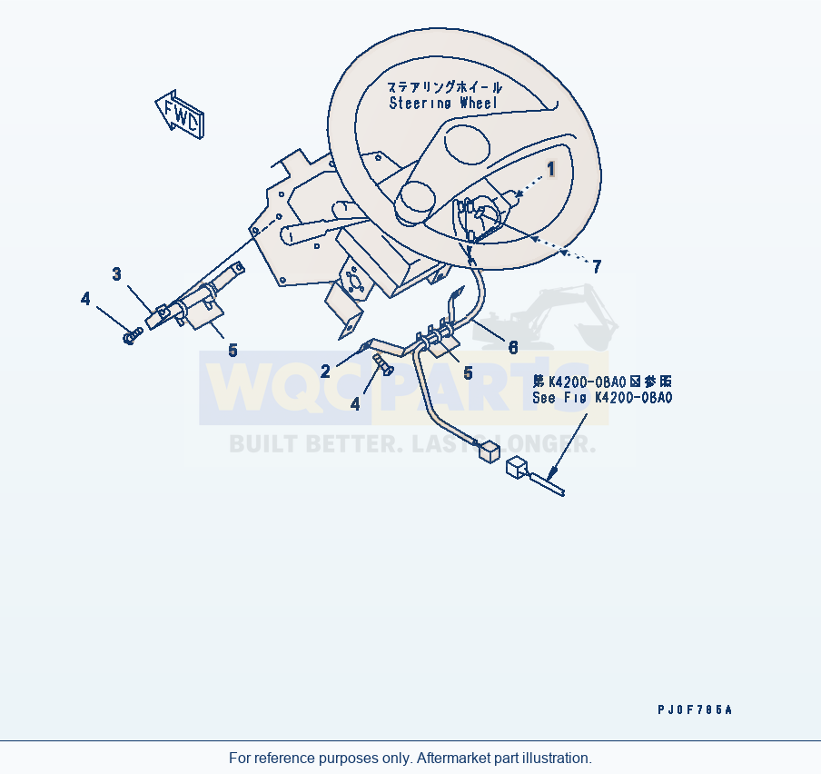 Komatsu WA320-3 Electrical Instrument (Starter Switch)(#54147-) parts diagram