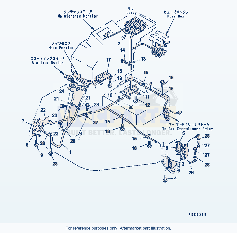 Komatsu WA320-3 Floor Harness(#53001-53999) parts diagram