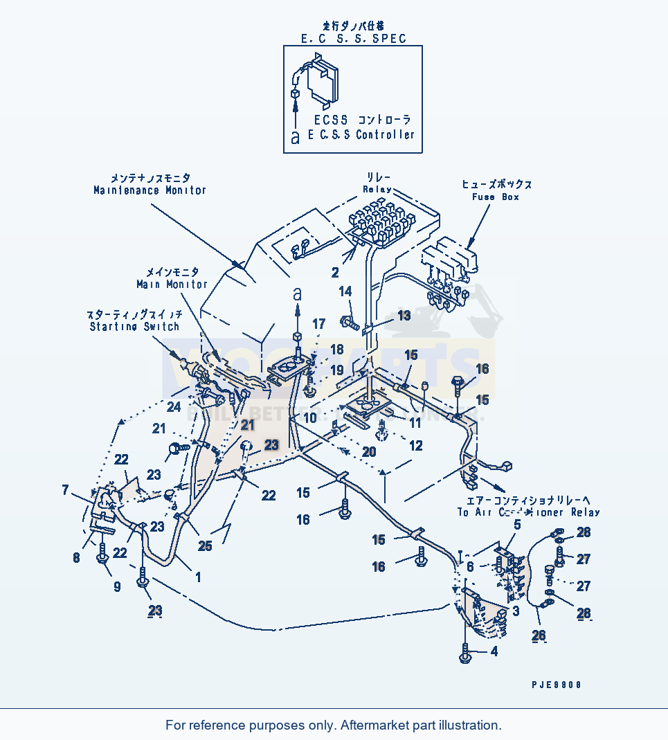 Komatsu WA320-3 Floor Harness(#54001-54146) parts diagram