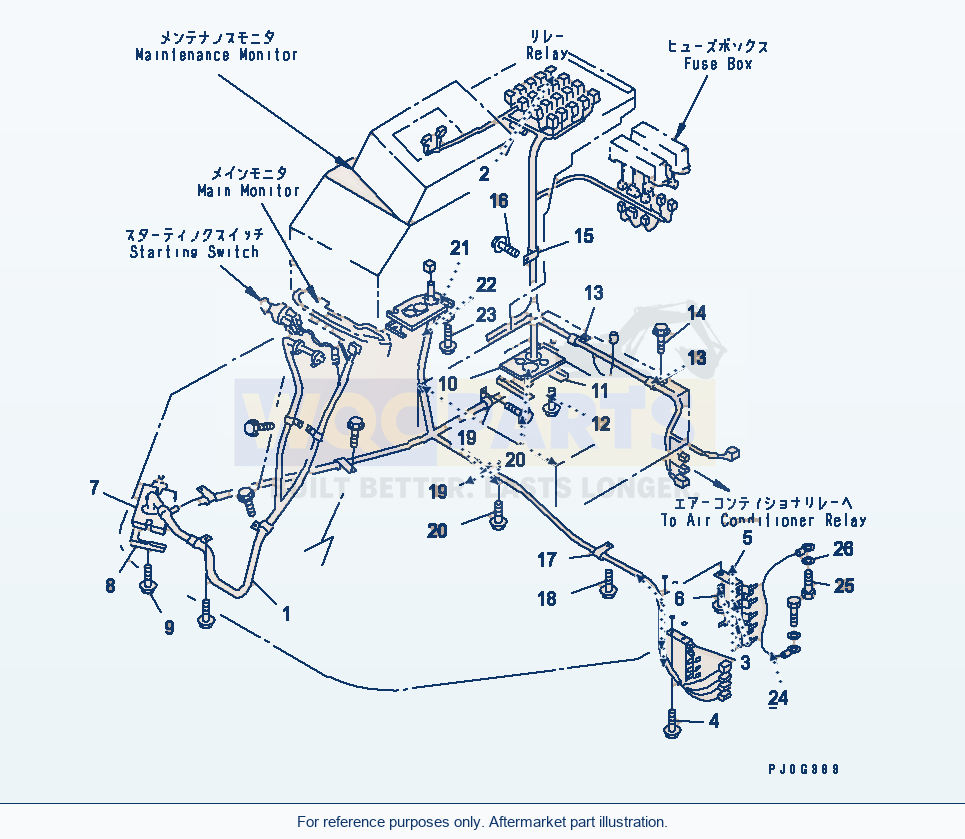 Komatsu WA320-3 Floor Harness (For Autoshift Control)(#54147-) parts diagram