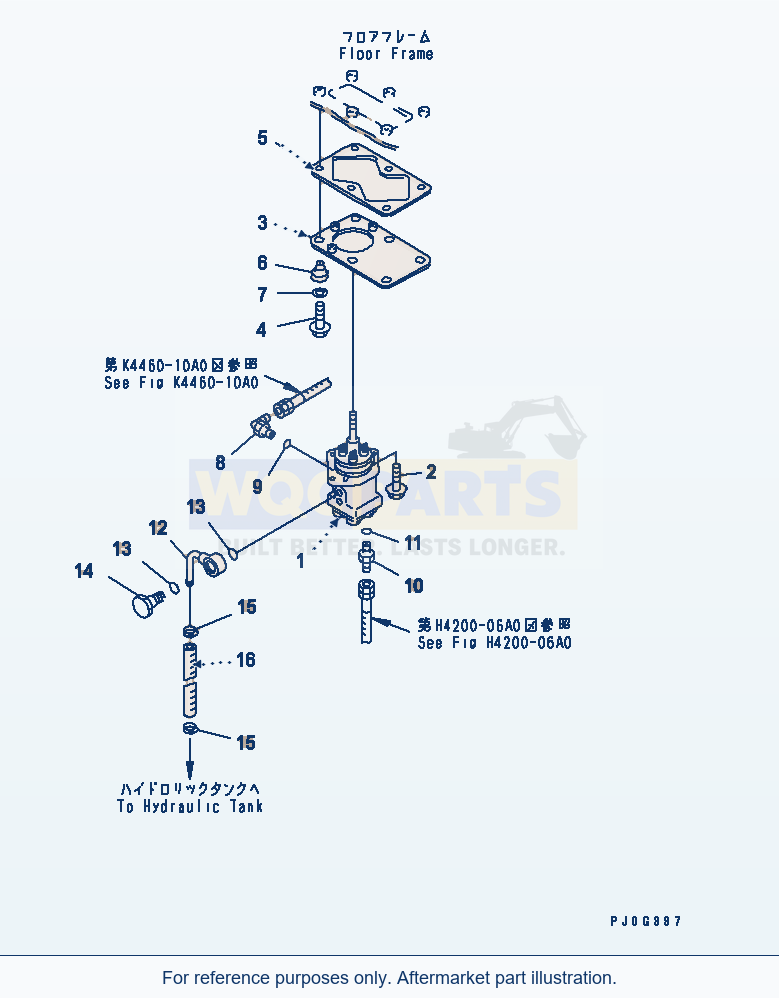 Komatsu WA320-3 Floor (P.P.C Valve Line)(#54147-) parts diagram