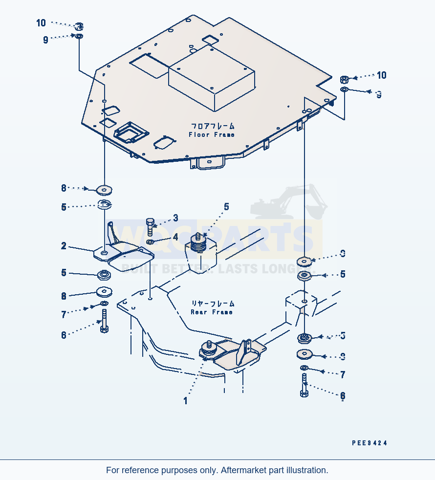 Komatsu WA320-3 Floor Support Serial 50001-UP (FOR CHINA) parts diagram