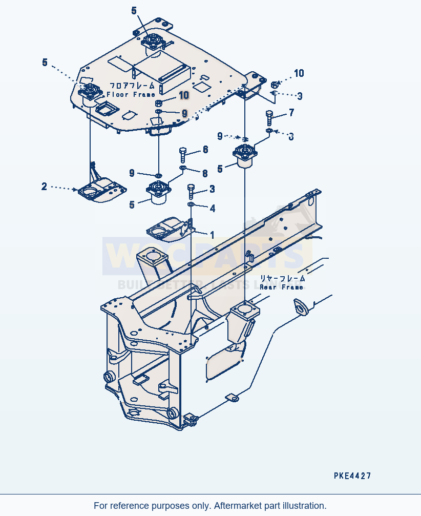 Komatsu WA320-3 Floor Support Serial 53001-UP parts diagram