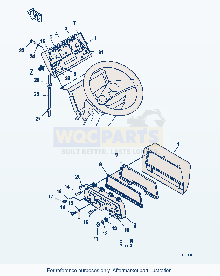 Komatsu WA320-3 Gauge And Sensor parts diagram
