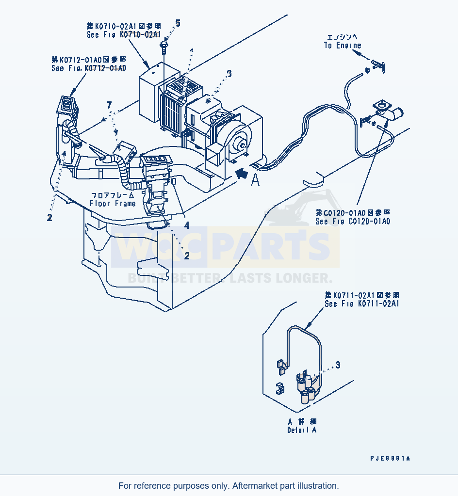 Komatsu WA320-3 Heater (Heater Kit) (With Heater) parts diagram