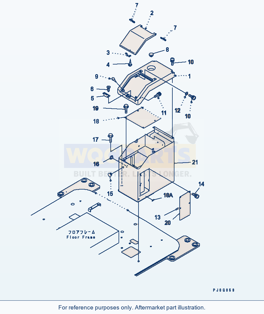 Komatsu WA320-3 L.H. Console Box(#54147-) parts diagram