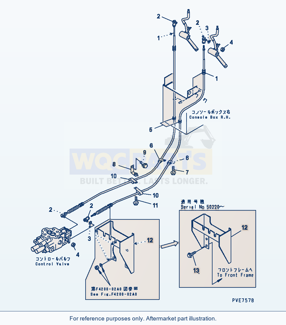 Komatsu WA320-3 Loader Control (Work Equipment Control Linkage) parts diagram