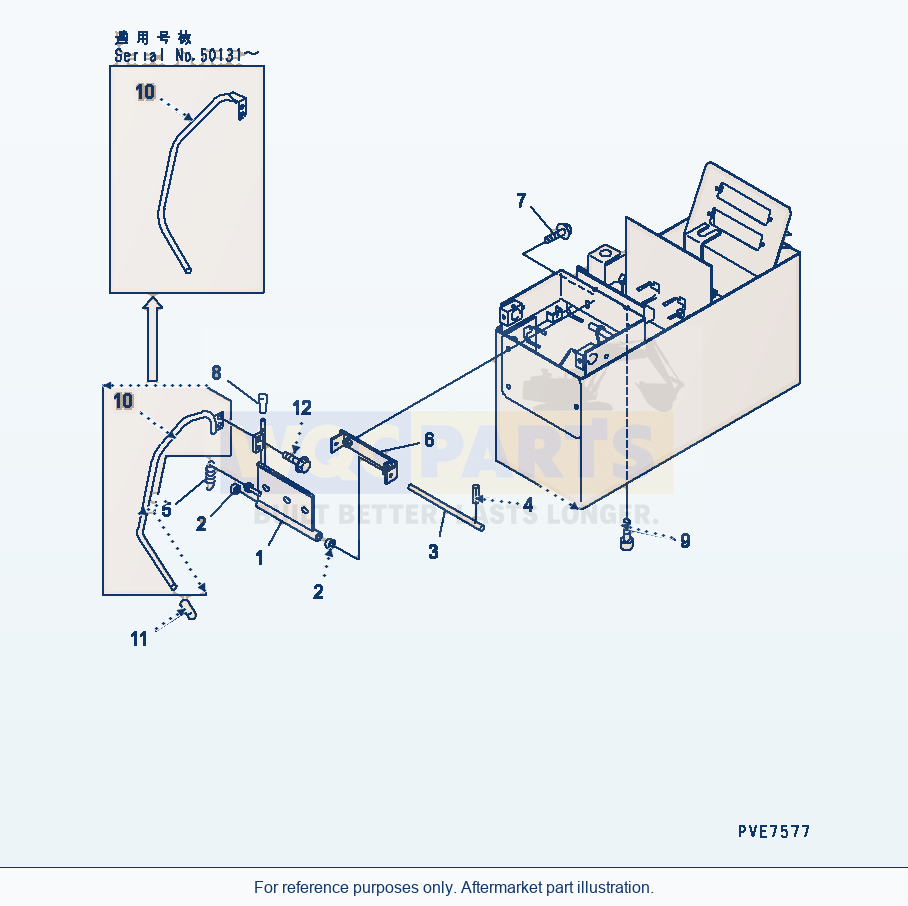 Komatsu WA320-3 Loader Control (Work Equipment Lock Lever) parts diagram