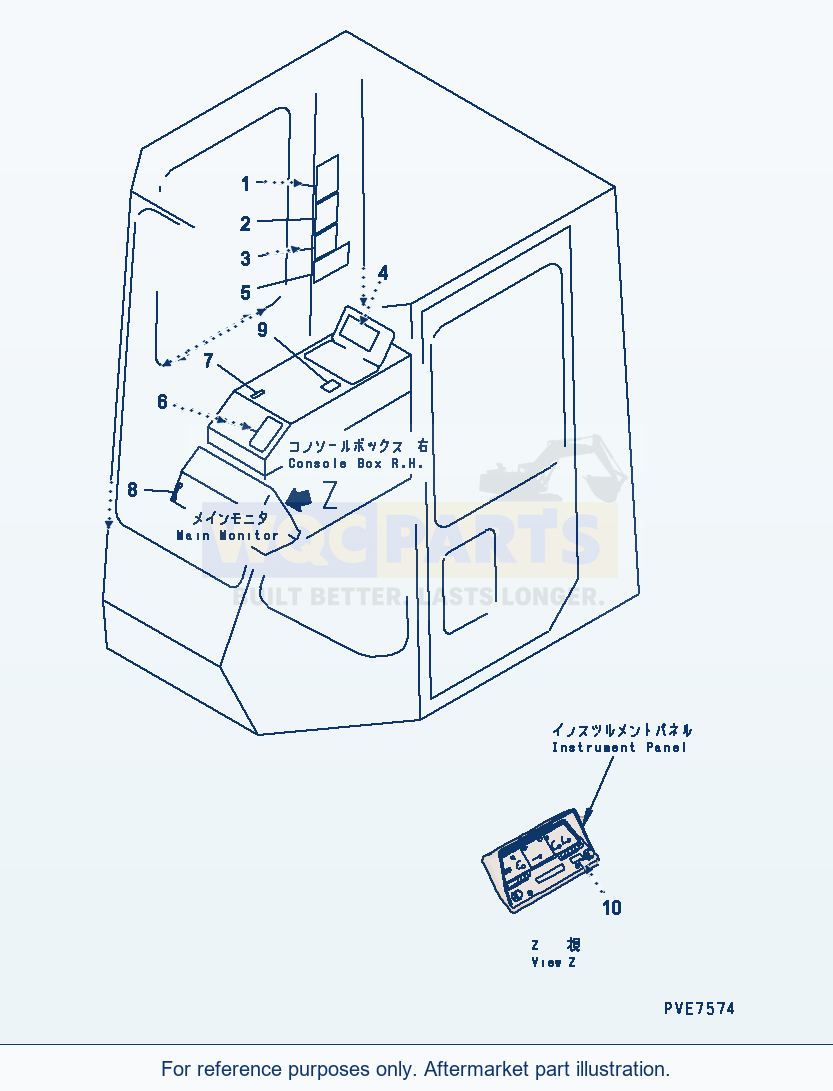 Komatsu WA320-3 Marks And Plates (Cab Inside) (Chinese) parts diagram