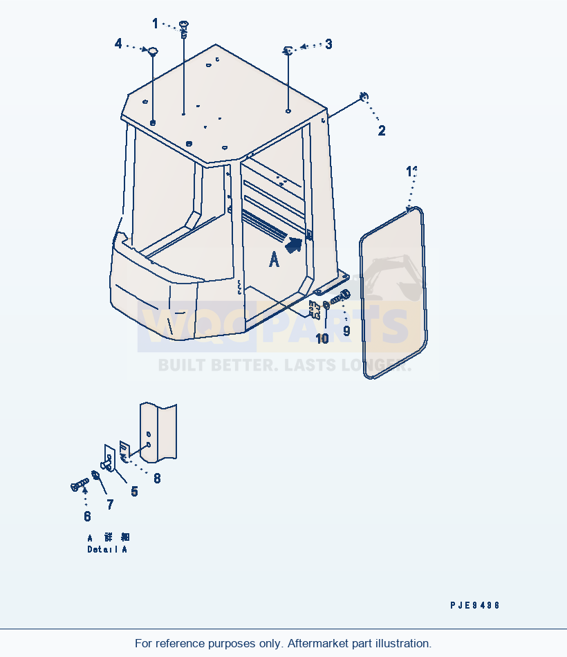 Komatsu WA320-3 Operator'S Cab (Cap And Door Lock)(#54001-) parts diagram