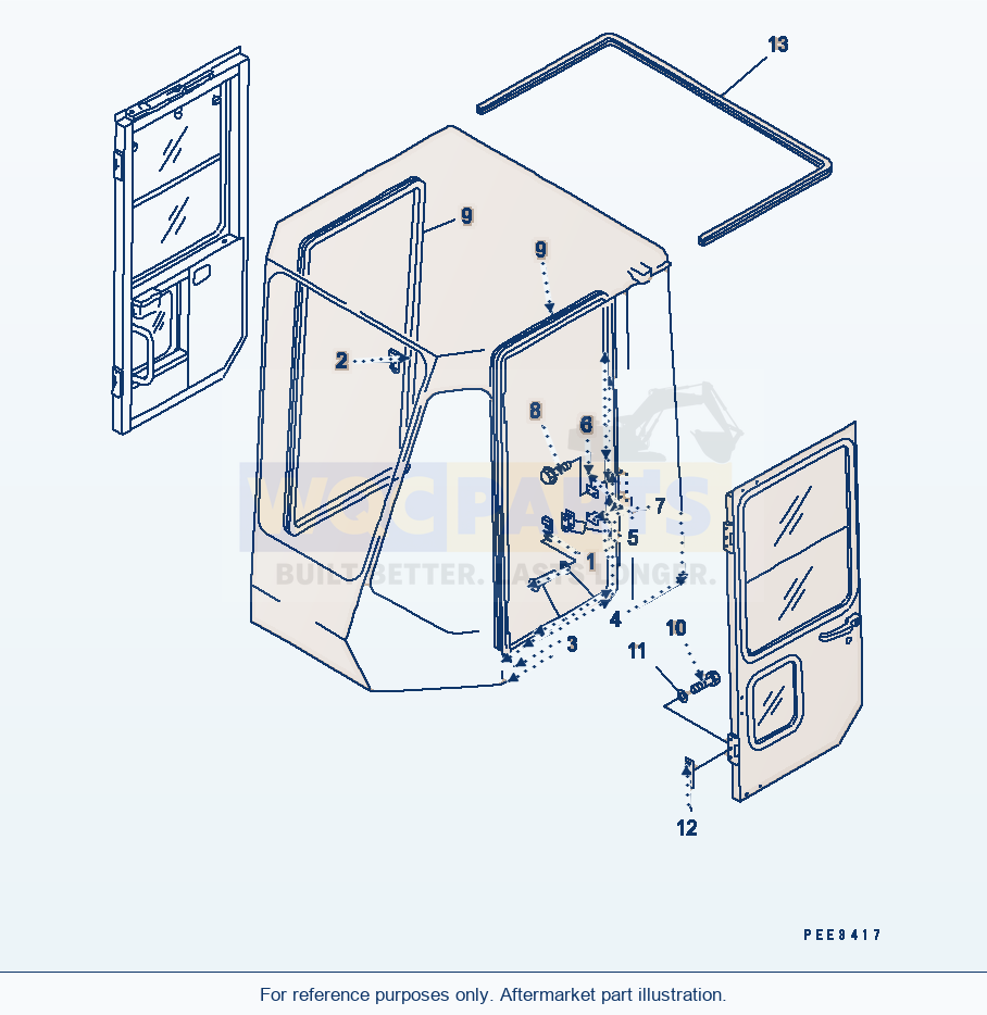 Komatsu WA320-3 Operator'S Cab (Door Seal) parts diagram