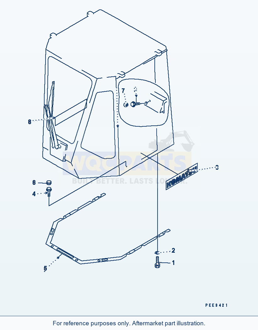 Komatsu WA320-3 Operator'S Cab (Mounting Parts And Door Decal) parts diagram